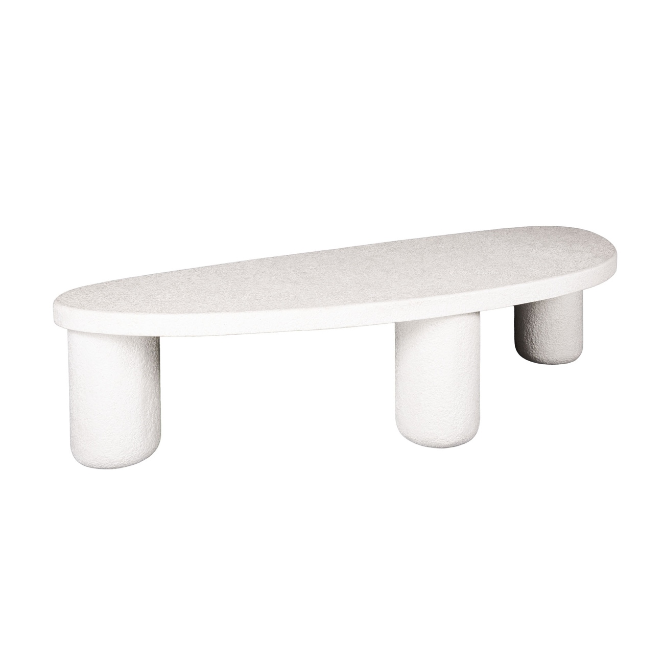 Couchtisch Marbre XL - cremeweißer Marmor-Komposit, Dreieckig