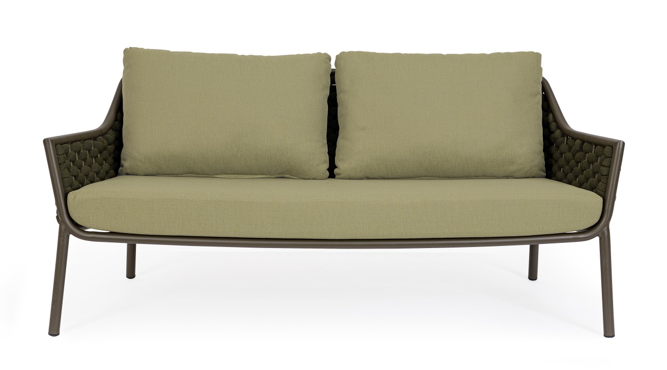 Gartensofa Everly aus Aluminium, Olive