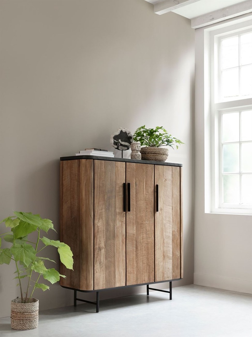 Highboard Soho aus recyceltem Teakholz, 120 cm