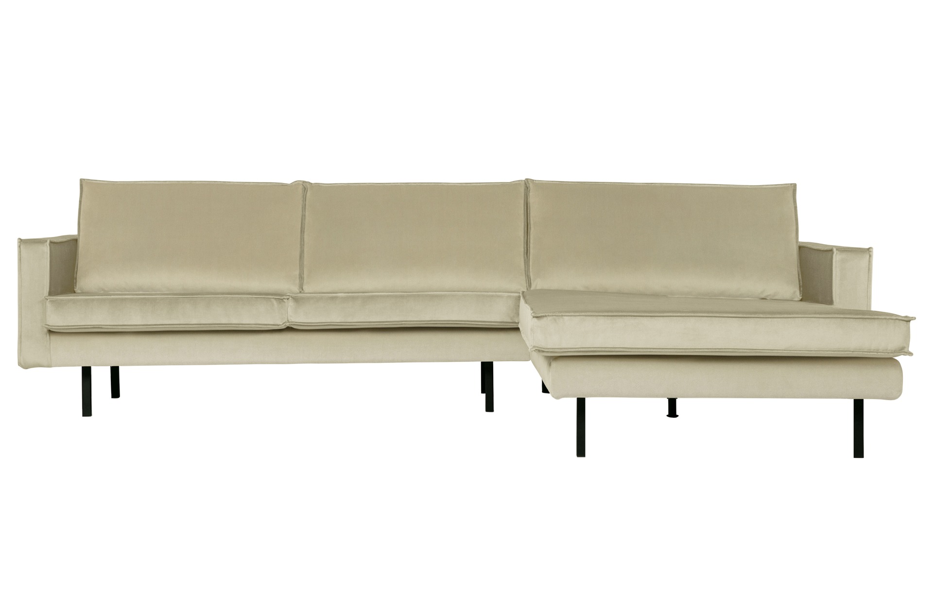 Ecksofa Rodeo Chaiselongue Samt, rechts Pistazie