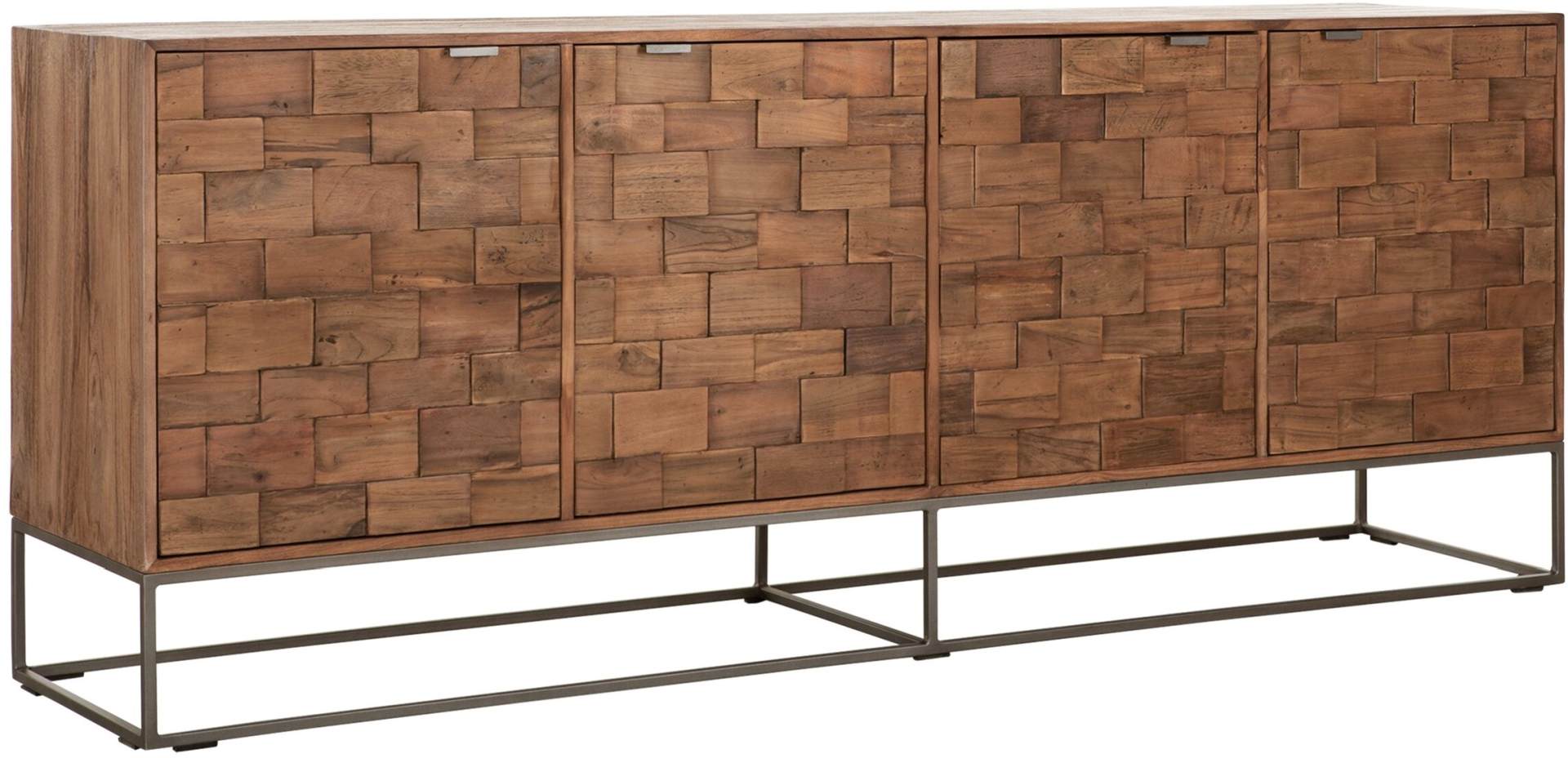 Sideboard Blockx aus Teakholz, 210 cm