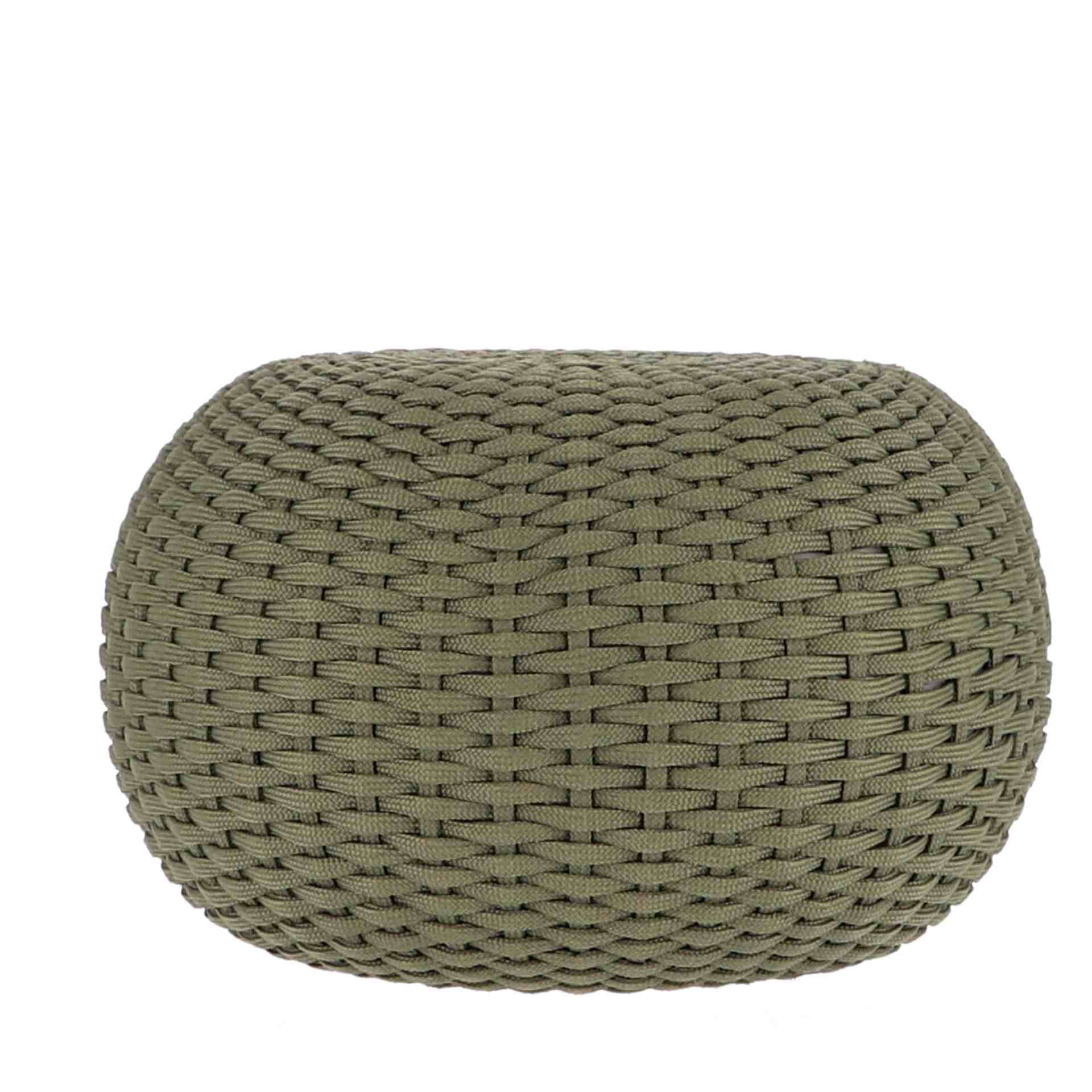 Hocker Moon aus Kunststoff, Ø 60 cm, Olive