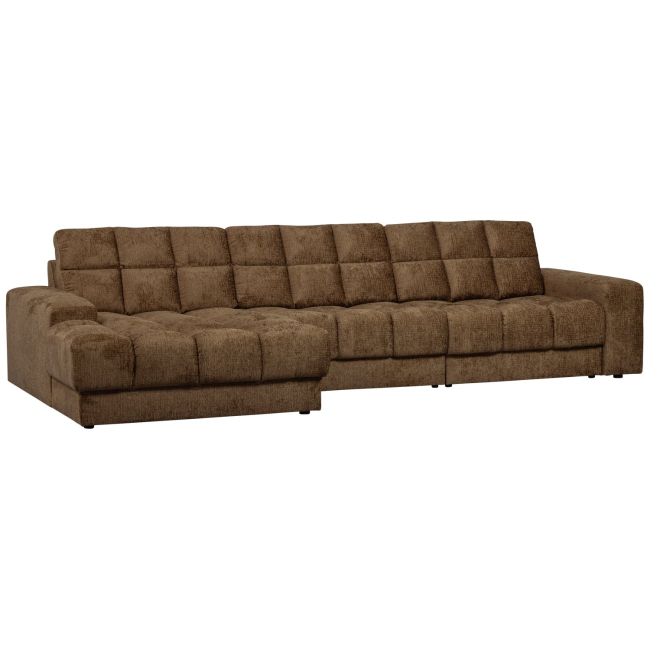 Chaiselongue Date aus Struktursamt Links, Brass