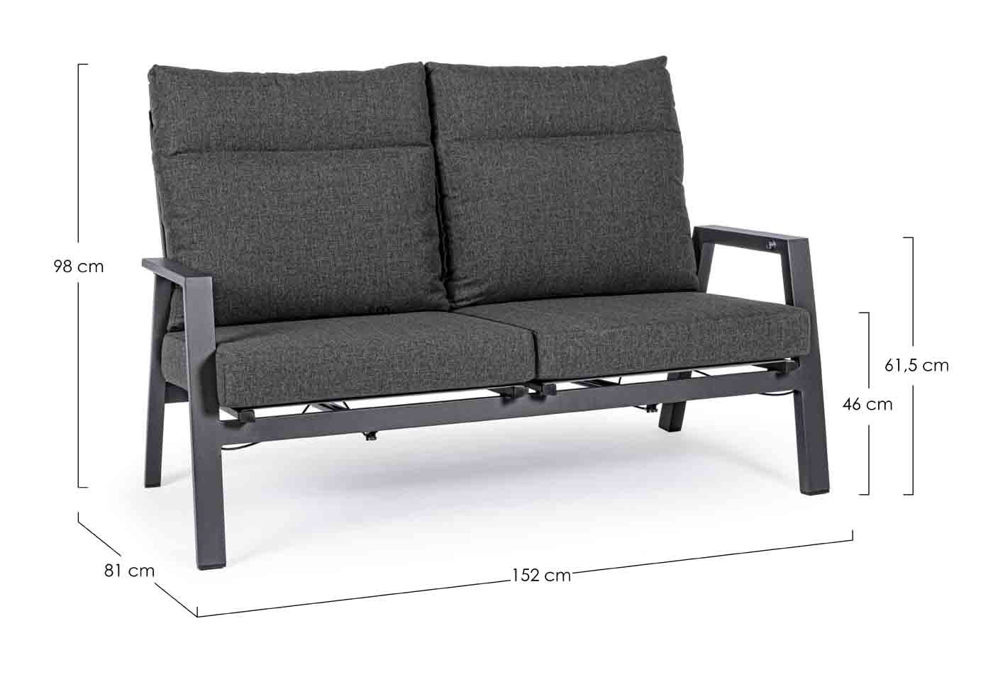 2 Sitzer Sofa Kledi, Verstellbar