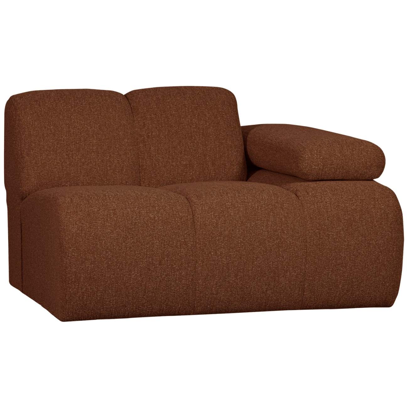 Modulsofa Mojo Boucle 1er Arm-Rechts, Rostbraun