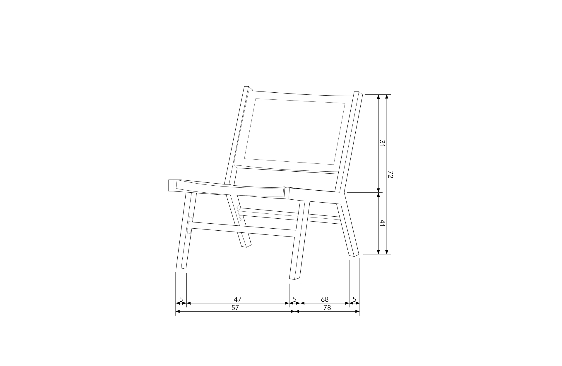 Gartensessel Puk aus Aluminium, Natur