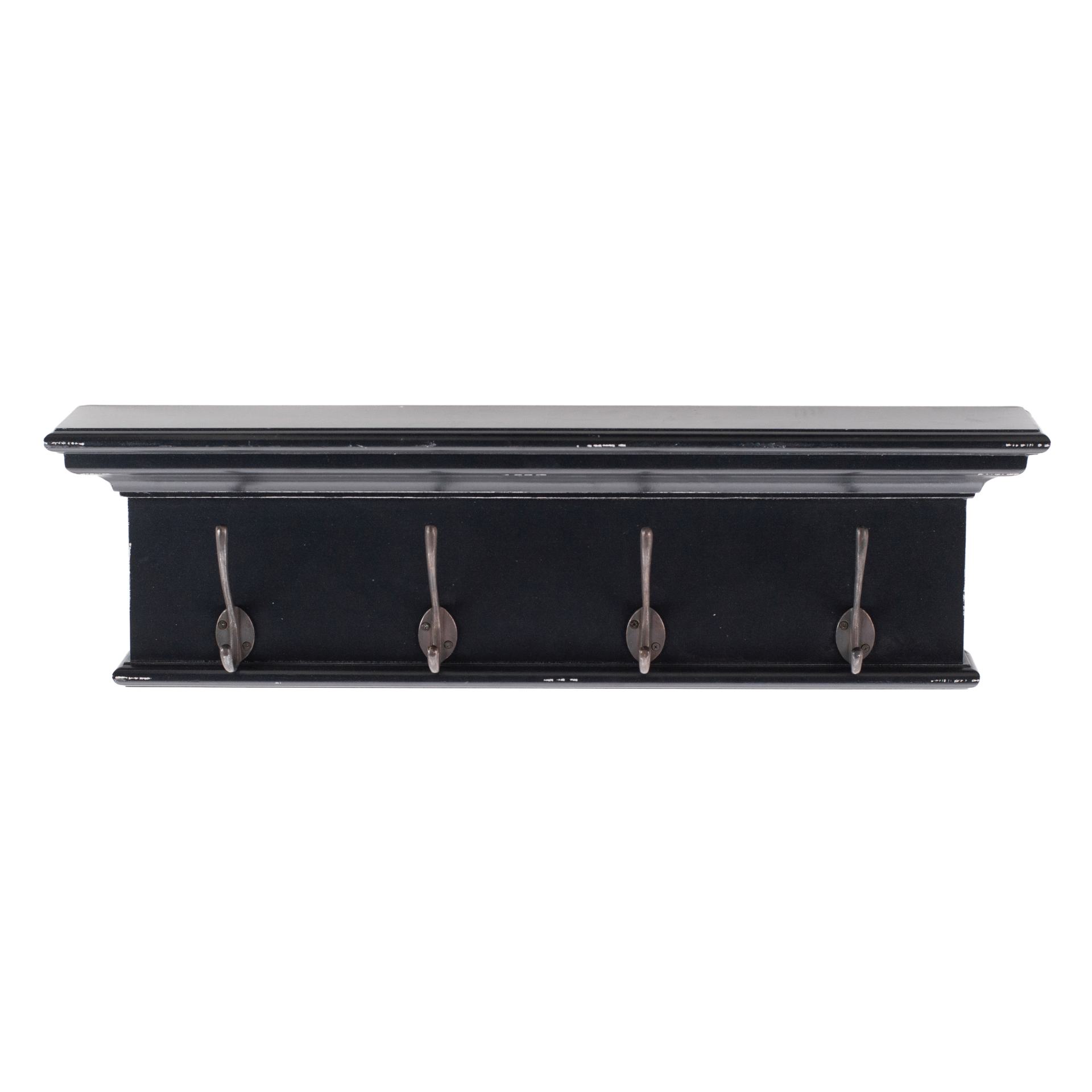 Wandgarderobe Halifax mit 4 Haken, Schwarz