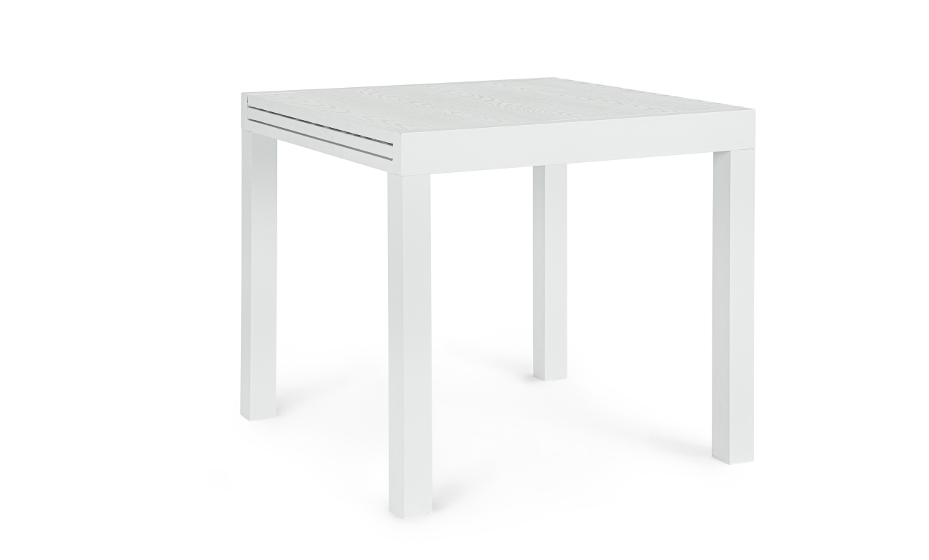 Gartenesstisch Cliv Ausziehbar 80-160x80 cm, Weiß