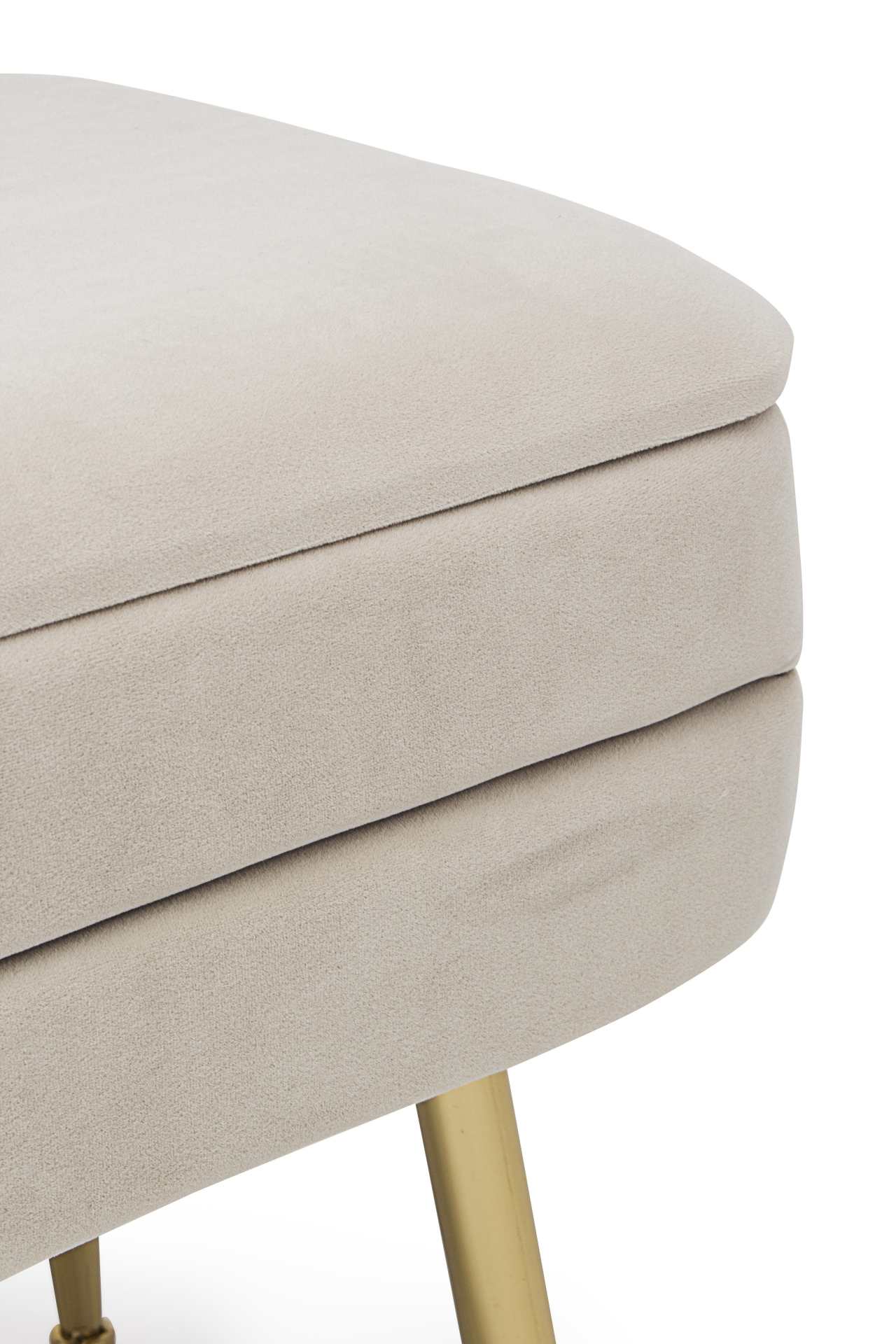 Bank Pavlina aus Samt 50 cm, Beige