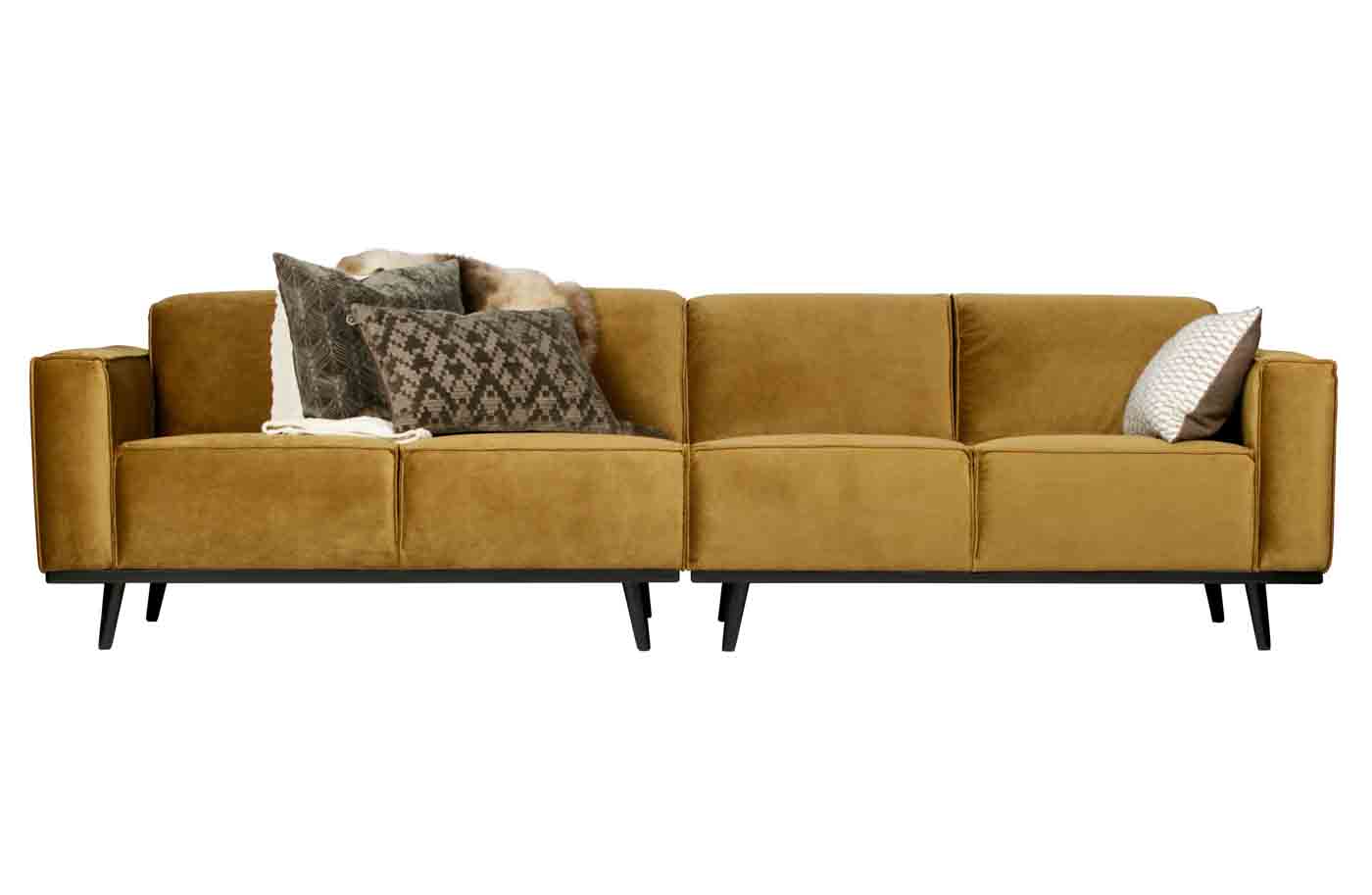 Bigsofa Statement Samt, 280cm Honig Gelb