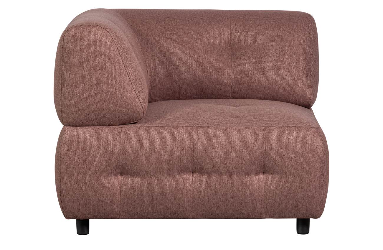 Modulsofa Louis Eck-Element aus gewebten Stoff, Rosa