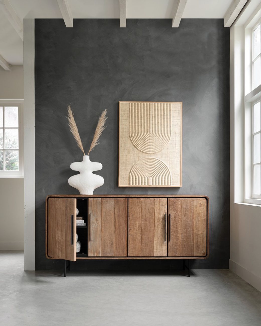 Sideboard Evo aus recyceltem Teakholz, 180 cm