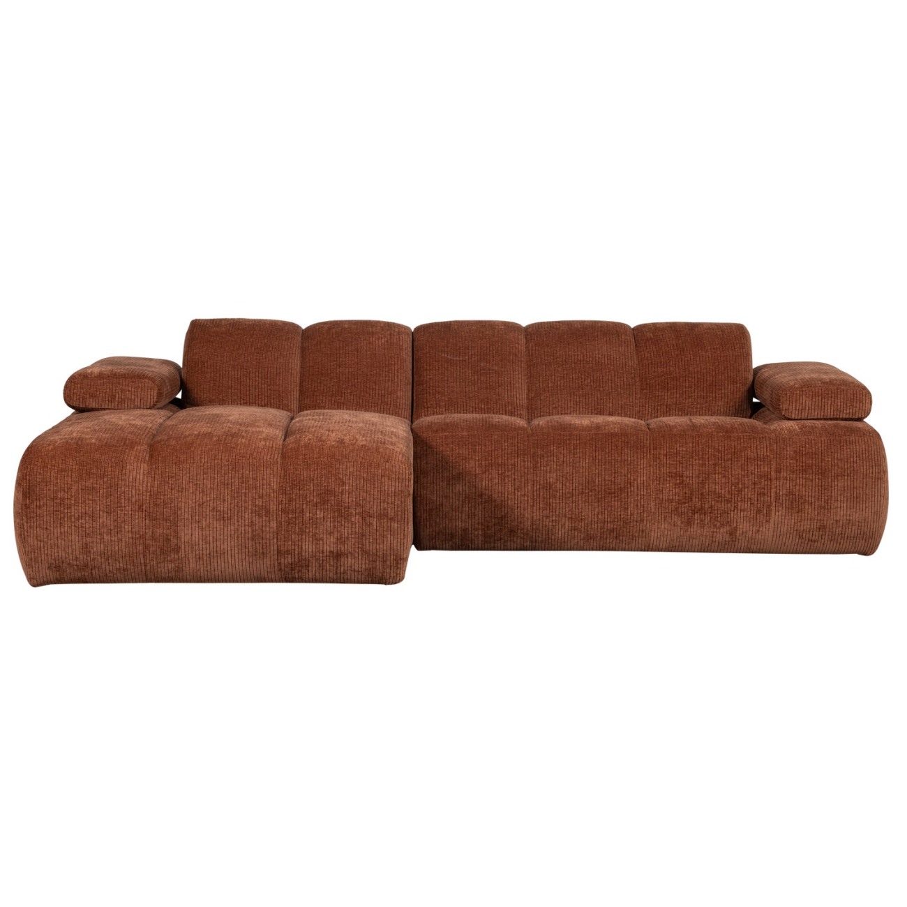 Chaiselongue Mojo aus Flachcord Links, Rostbraun