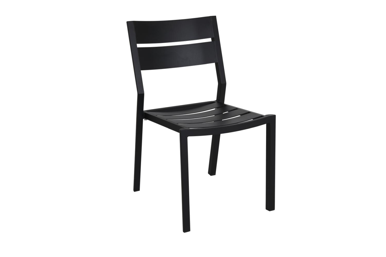 Gartenstuhl Delia aus Aluminium, Schwarz