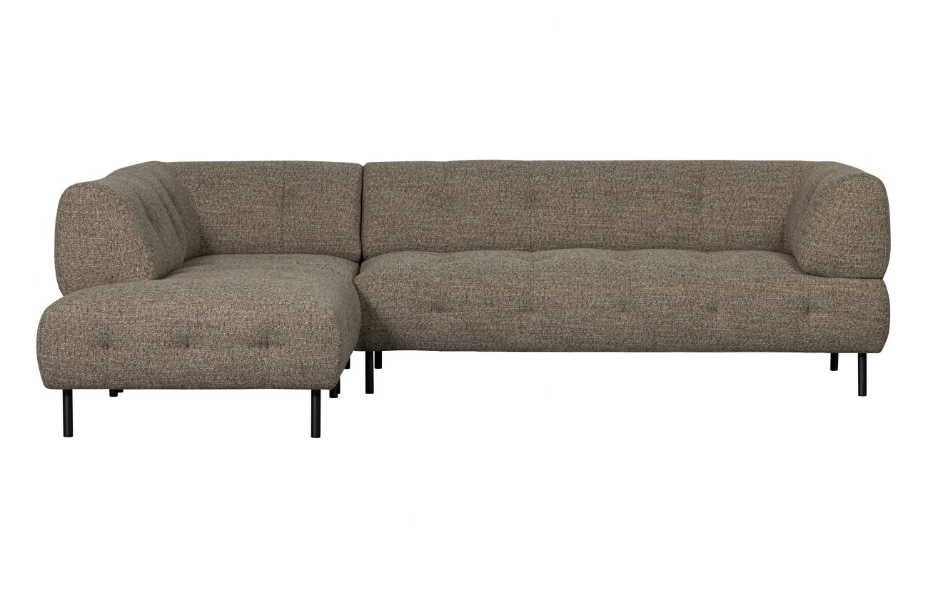 Ecksofa Lloyd aus grobmaschigen Stoff Links, Dunkelbraun