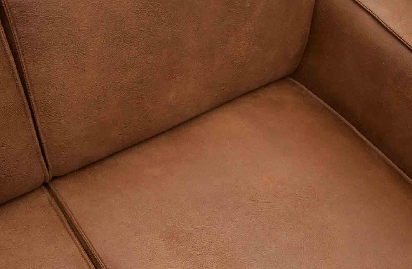 Ecksofa Statement Lederoptik, links Cognac