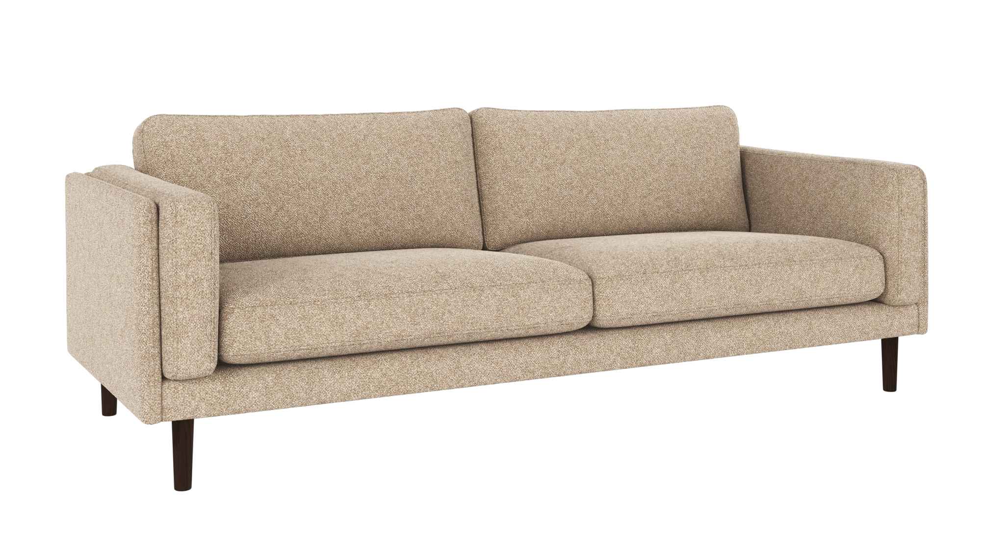 Sofa Braden 3-Sitzer, Beine Braun, Bezug Bobby Beige