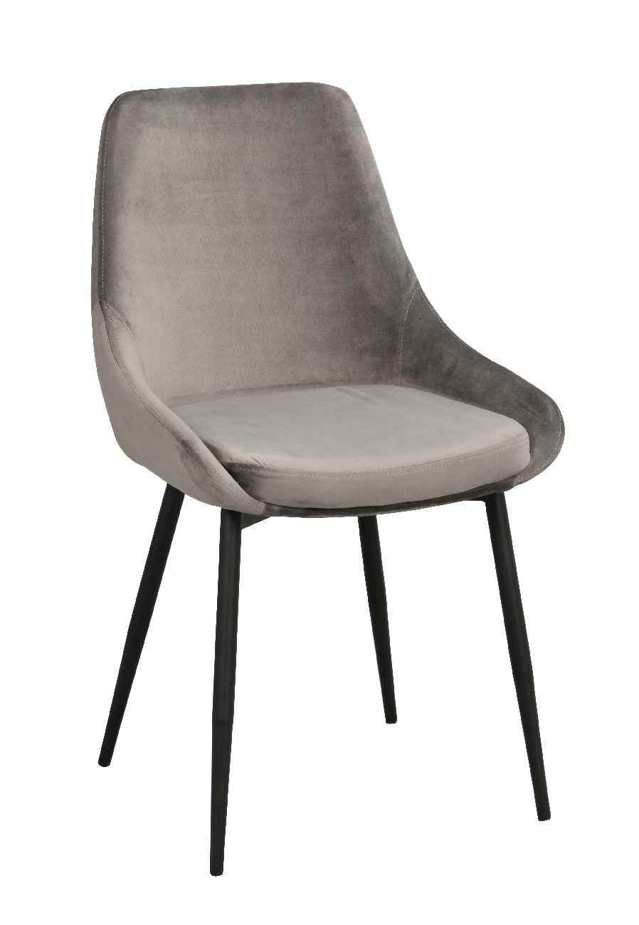 Stuhl Sierra Samt 2er Set, Grau