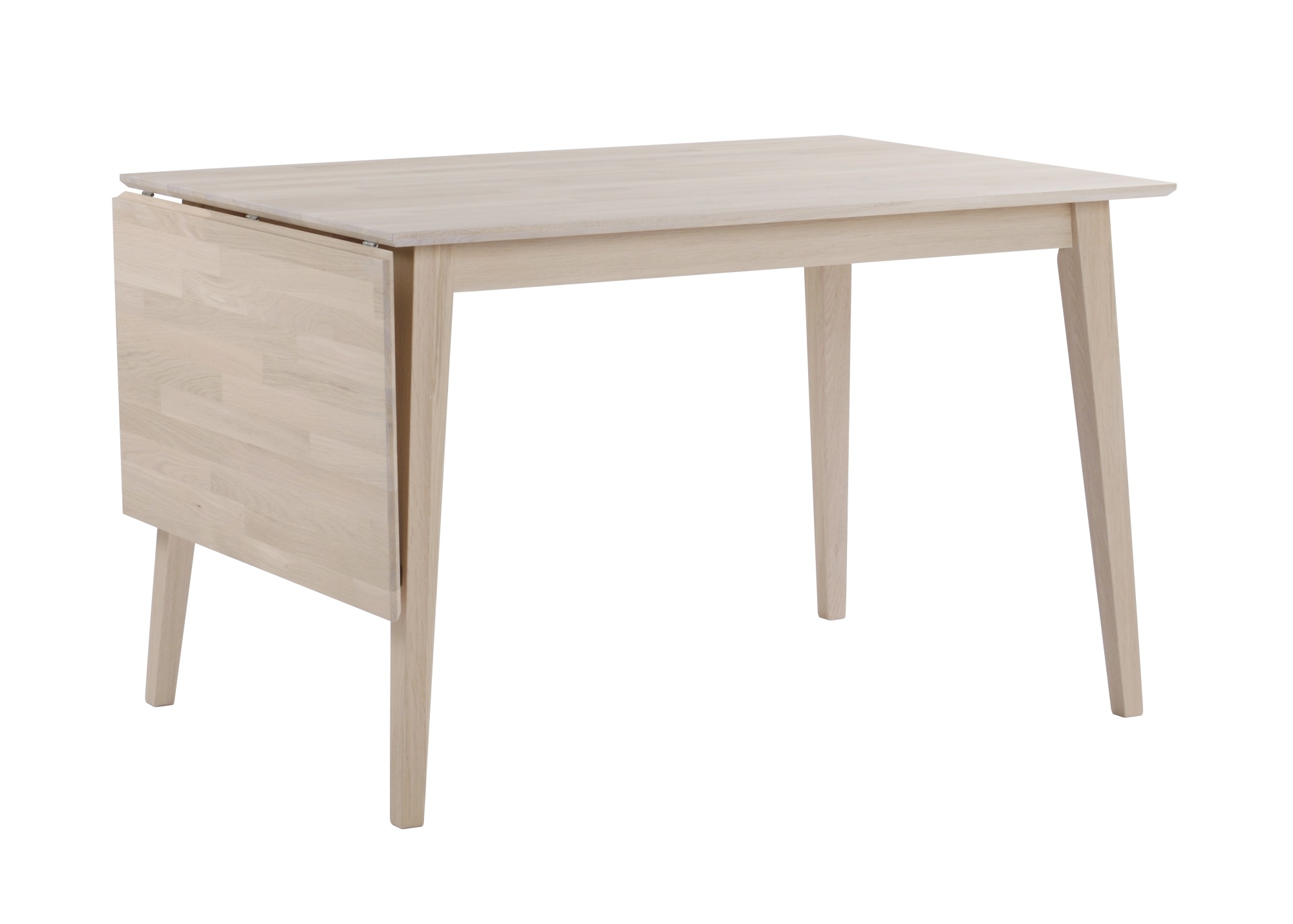 Klapptisch Filippa, 120/165x80cm, Eiche Weiß pigmentiert