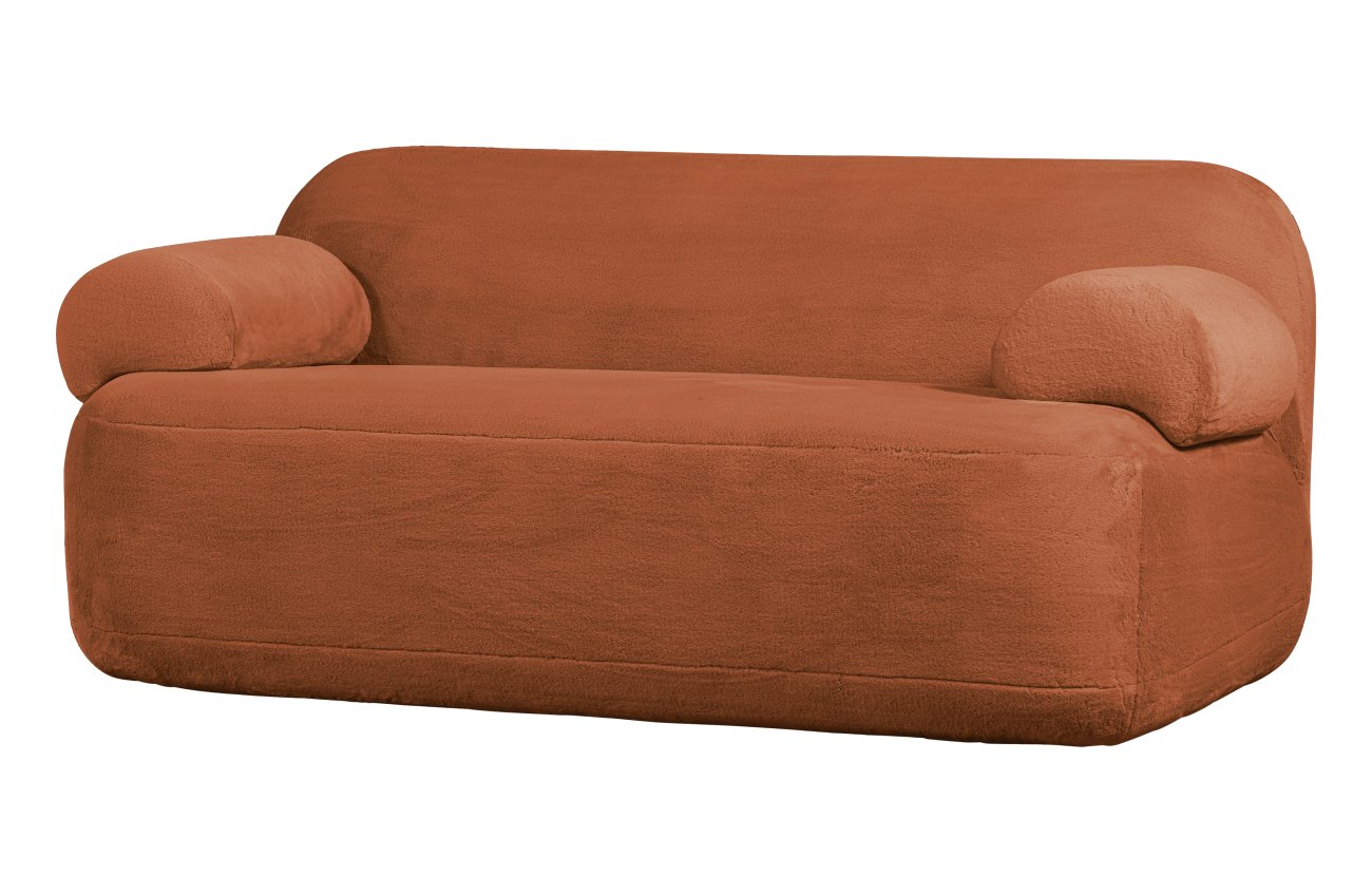 Sofa Jolie aus Pelz-Stoff, Rost