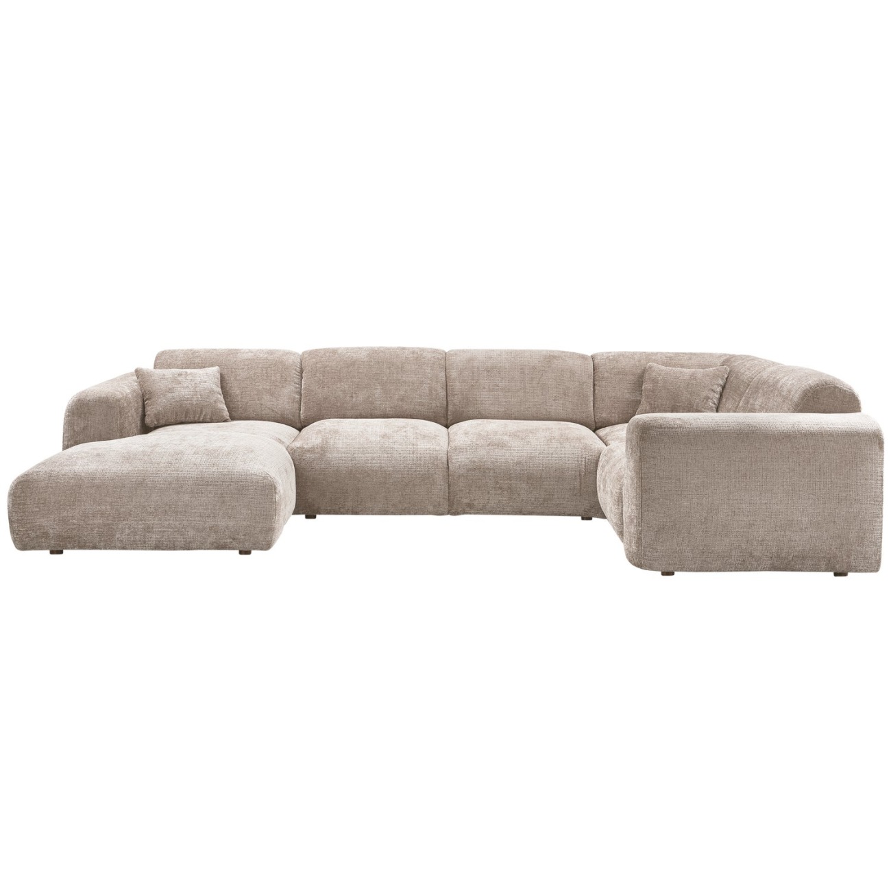 Ecksofa Cloud aus Chenille-Stoff Rechts, Natur