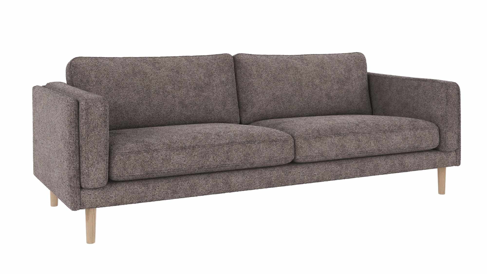 Sofa Braden 3-Sitzer, Beine Weiß pigmentiert, Bezug Anna Dunkelgrau