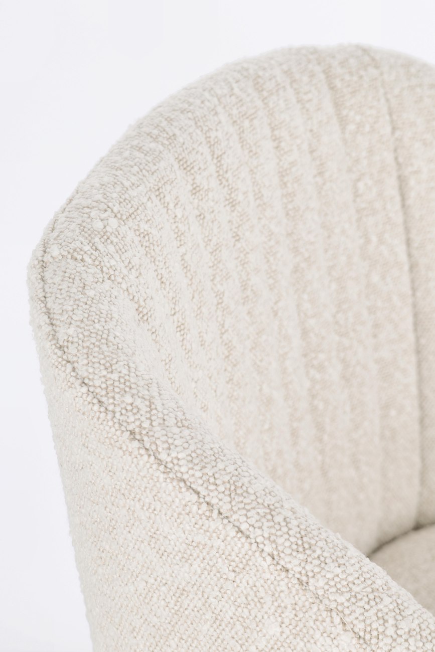 Barhocker Queen aus Boucle-Stoff, Beige