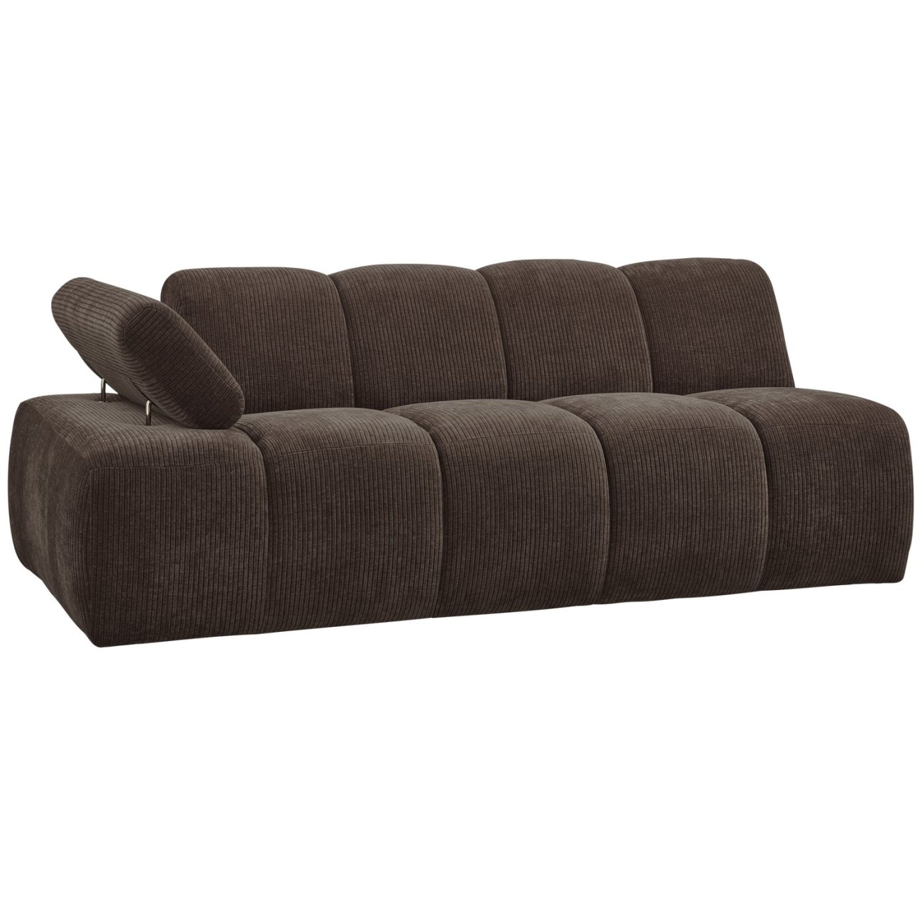 Modulsofa Mojo Flachcord 2er Arm-Links, Braun