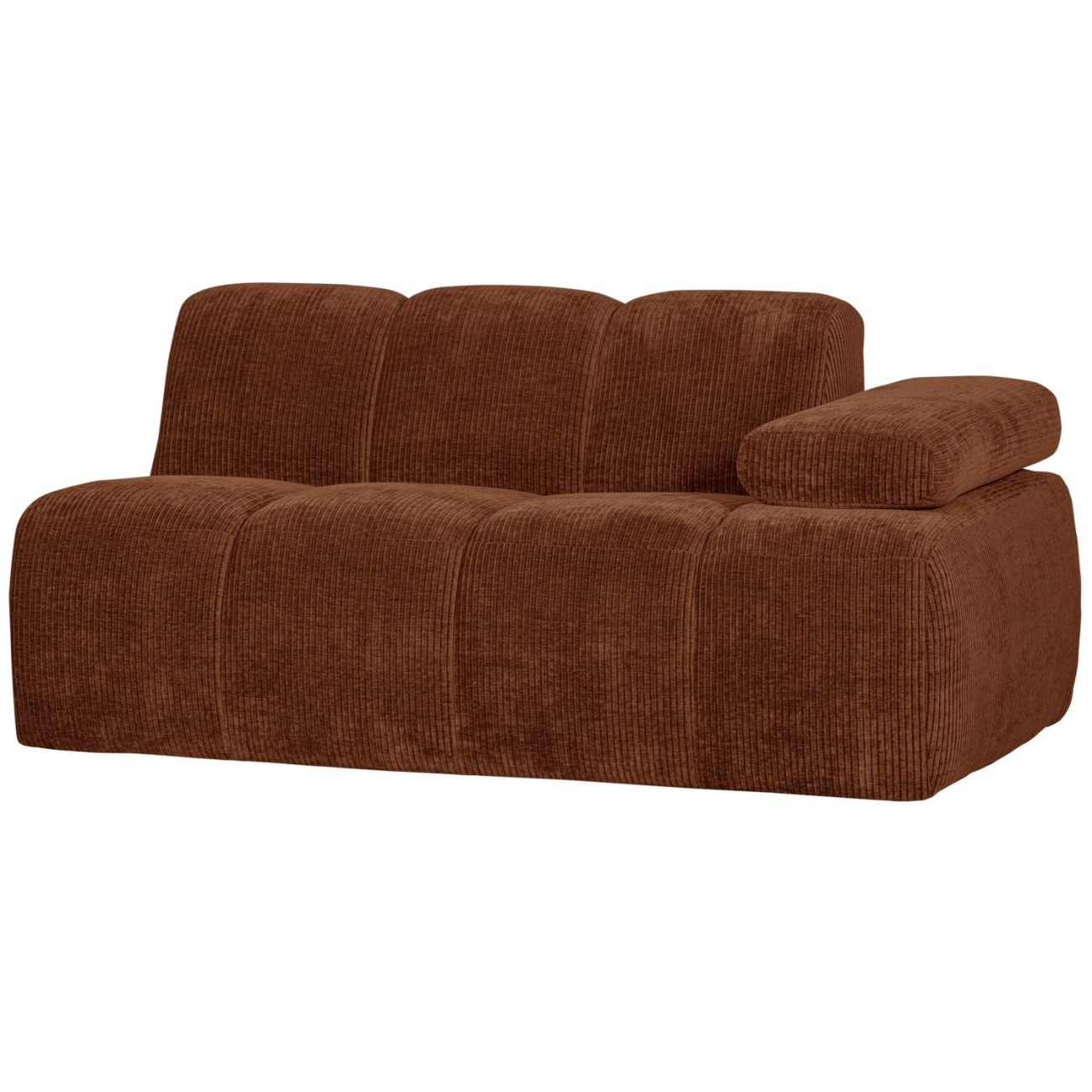 Modulsofa Mojo Flachcord 1,5er Arm-Rechts, Rostbraun