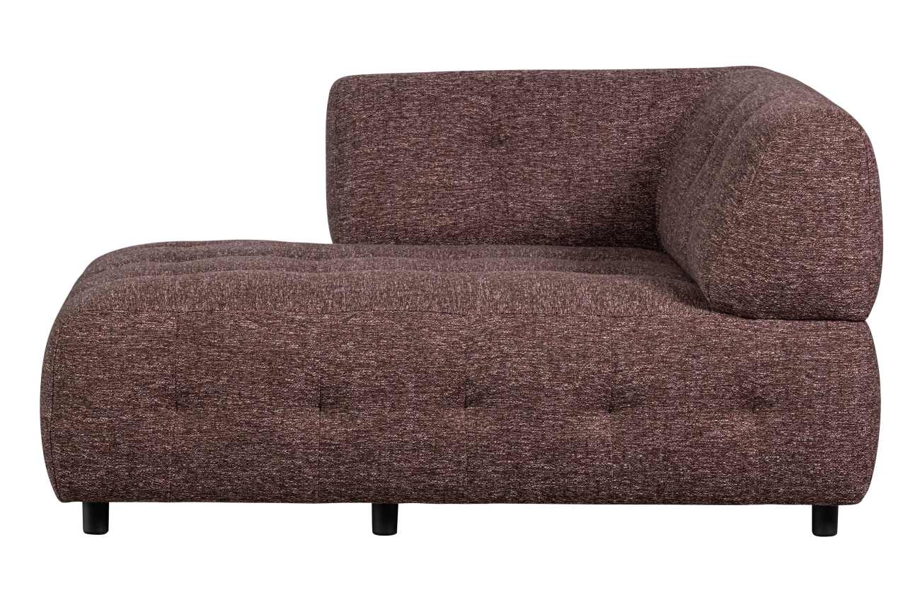 Modulsofa Louis Chaiselongue aus grobmaschigen Stoff Links, Altrosa