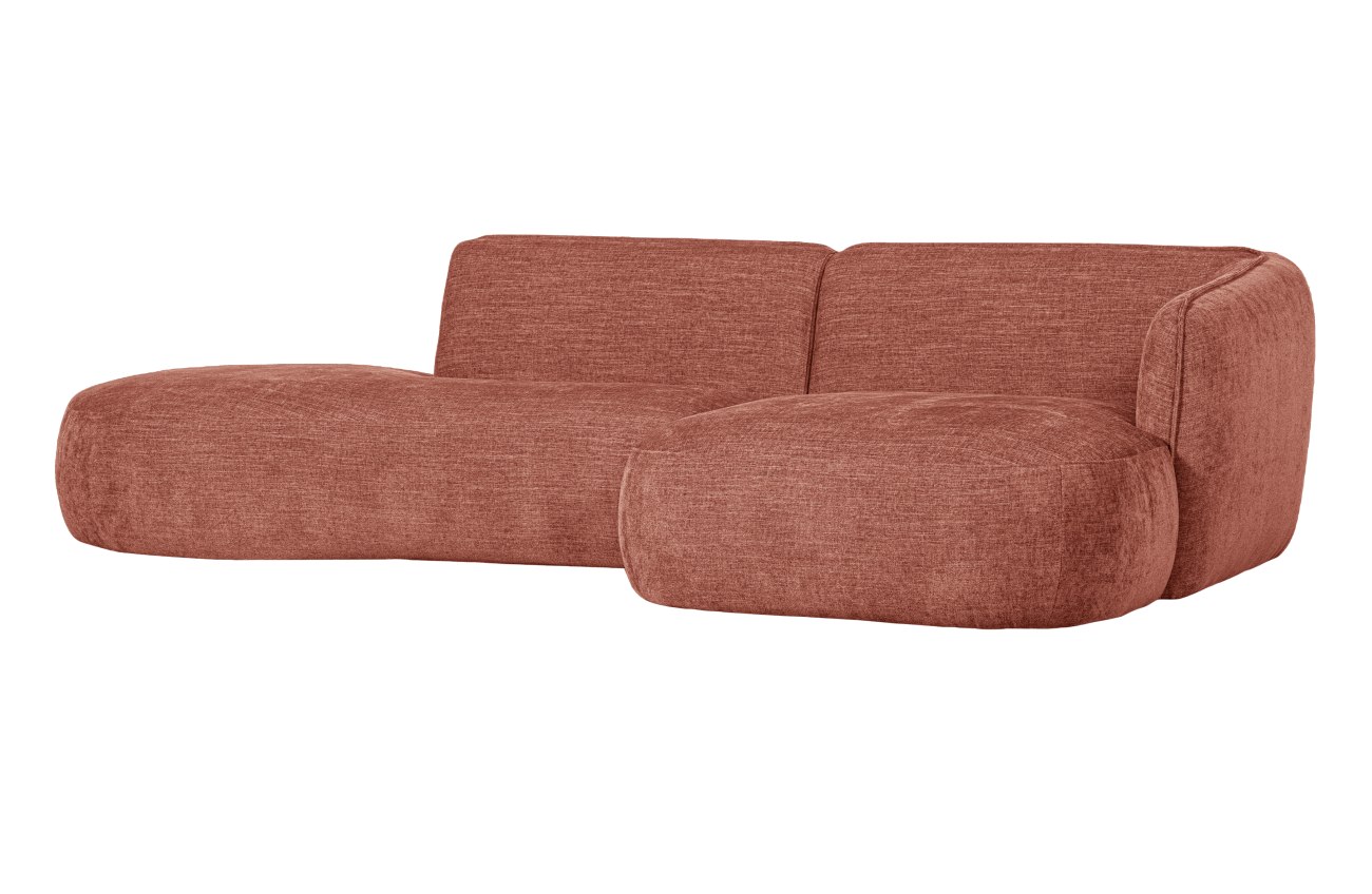 Ecksofa Polly aus Webstoff Rechts, Rosa