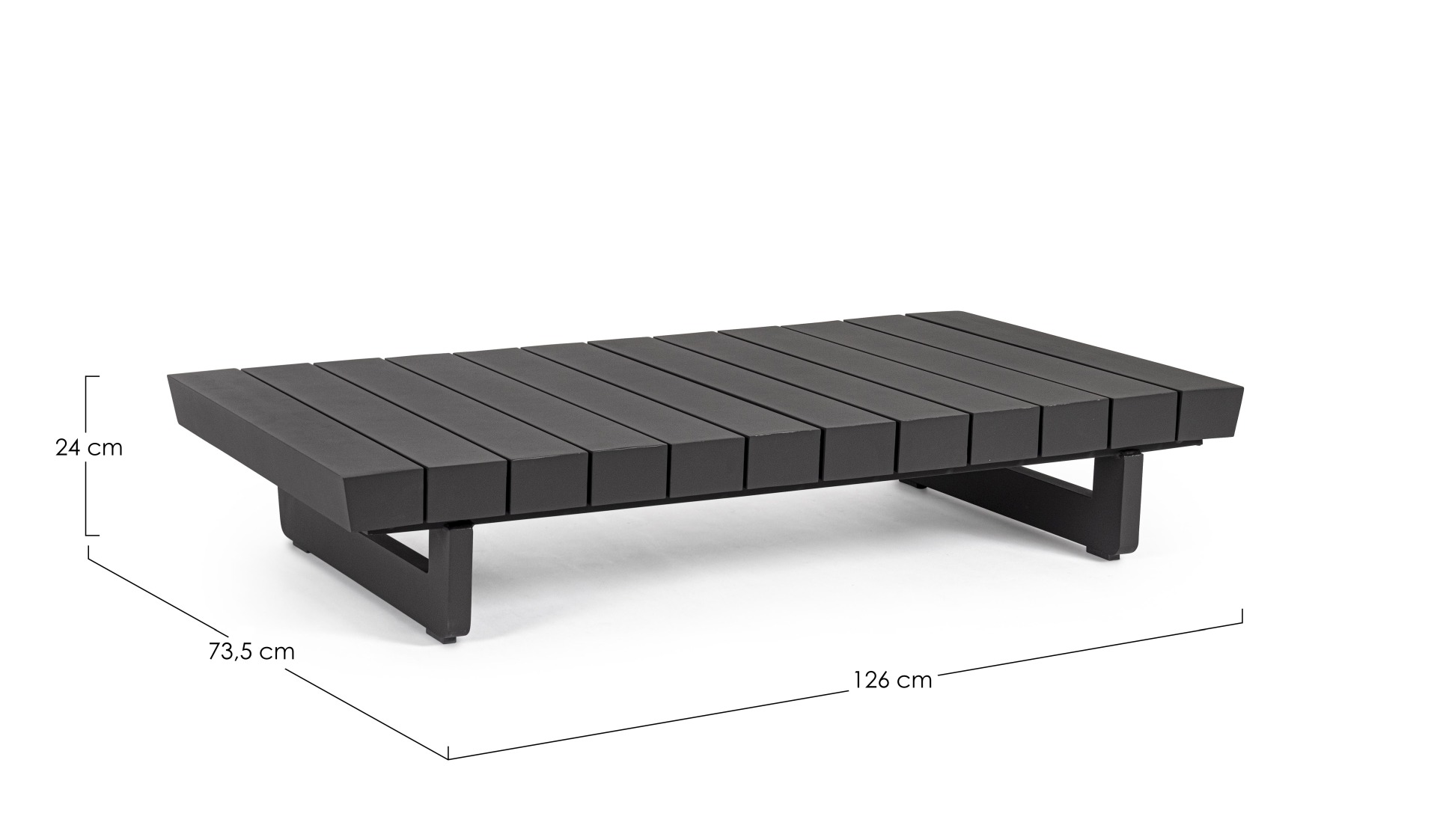 Couchtisch Infinity aus Aluminium 126 cm, Anthrazit