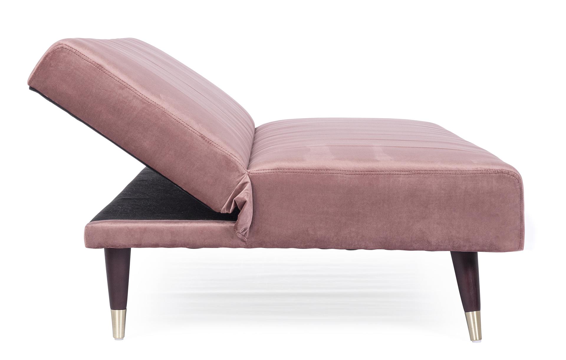 Schlafsofa Alma aus Samt, Rosa