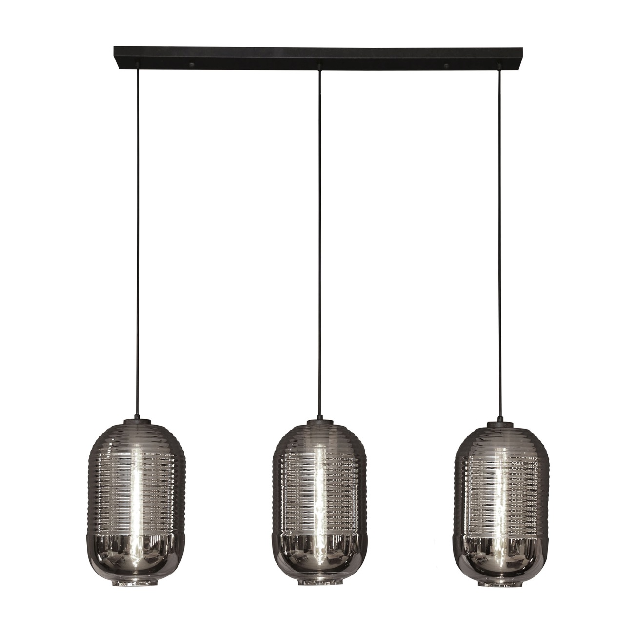 Hängeleuchte Time Capsule, 3-flammig - Chromglas, Ø 22 cm, inkl. LED