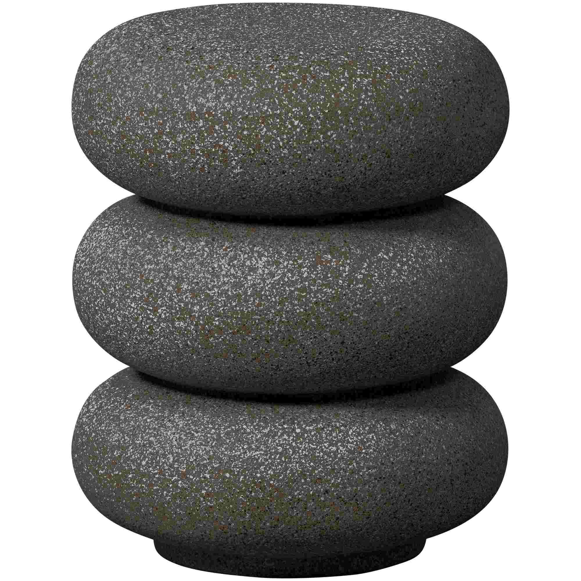 Beistelltisch Laurel mit Tupfen in Schwarz - organisch geformter Tisch aus Magnesiumoxid