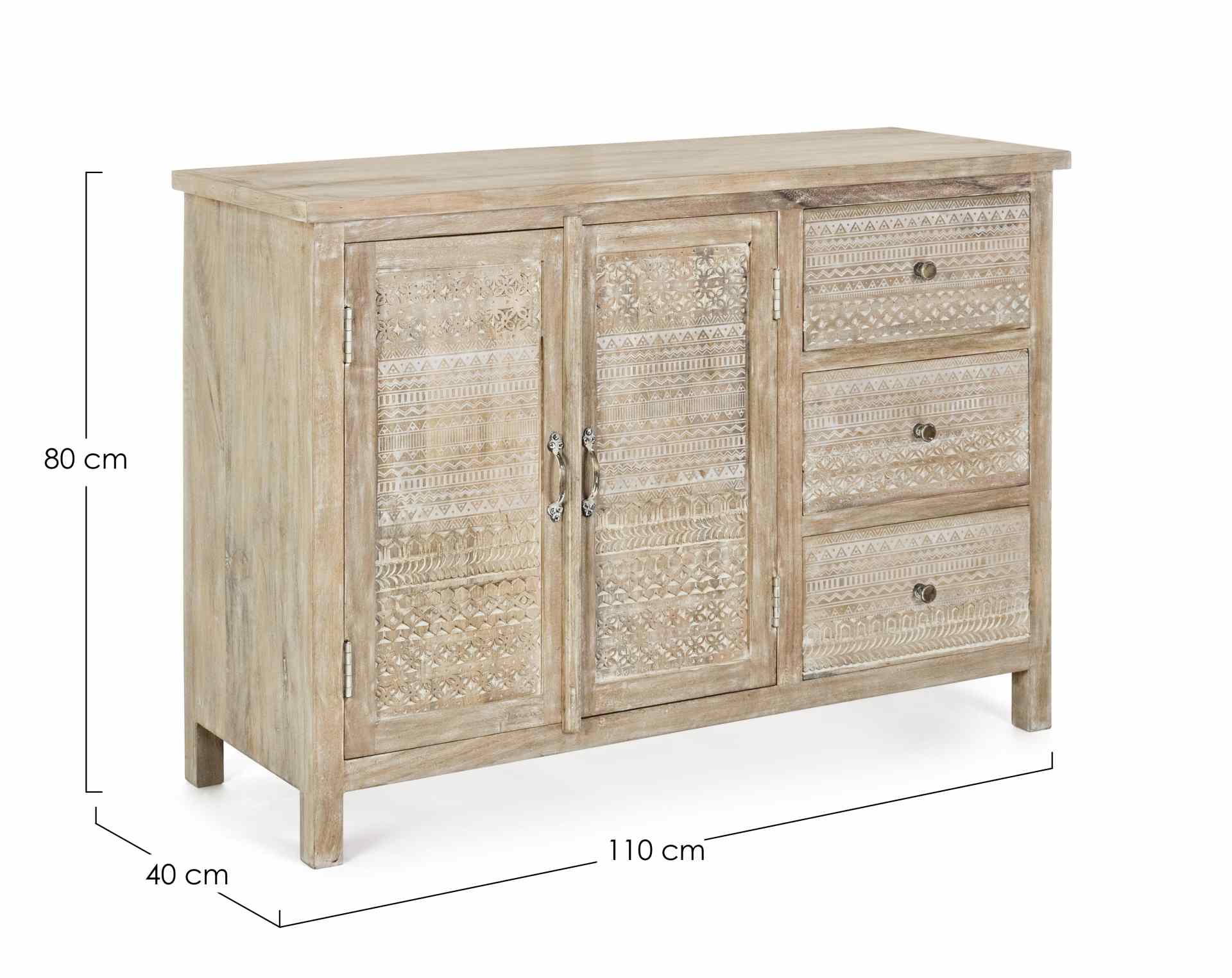 Sideboard Mayra aus Mangoholz, 110 cm