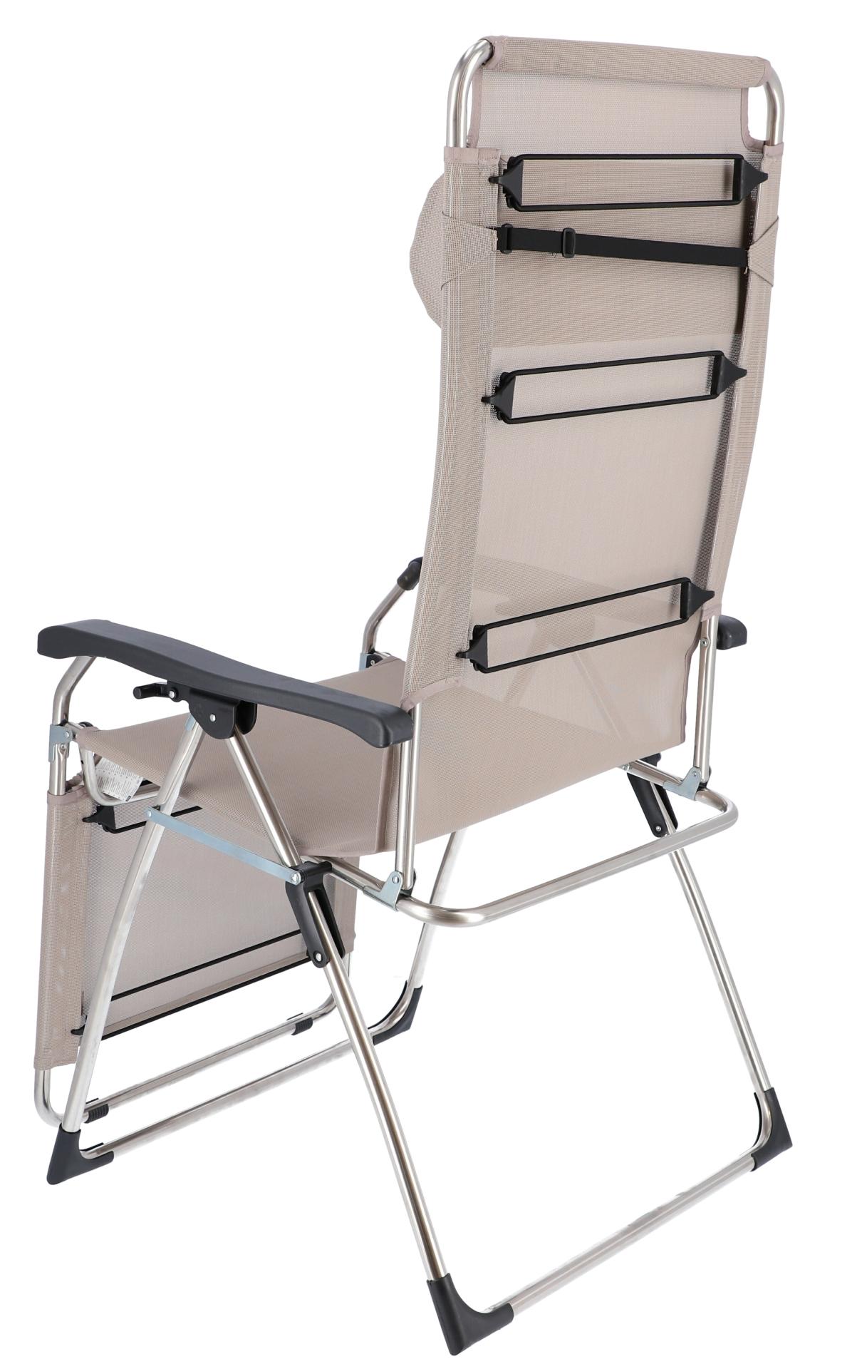 Relaxliege Amida XXL aus Aluminium, Taupe