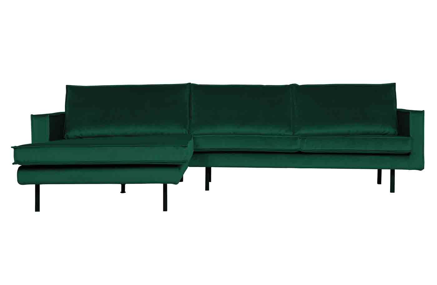 Ecksofa Rodeo Chaiselongue Samt, links Grün