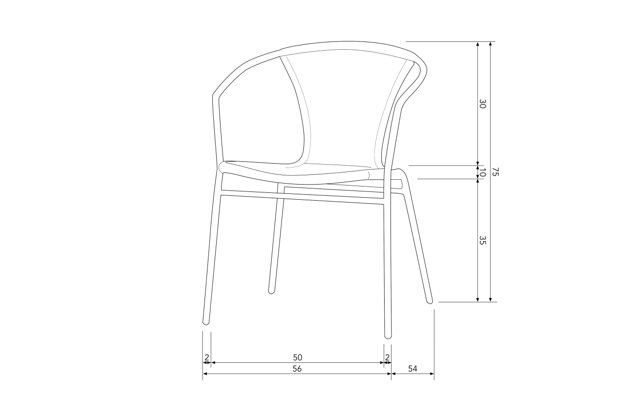 Gartenstuhl Weston aus Rattan, Kaki