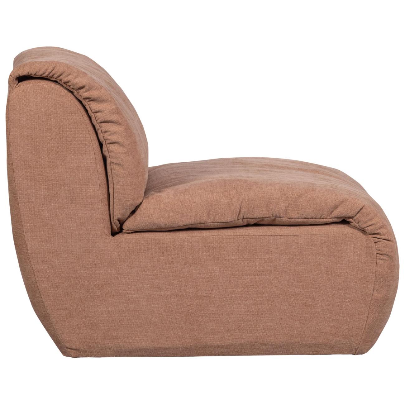 Sessel Baggy aus Chenille-Stoff, Altrosa
