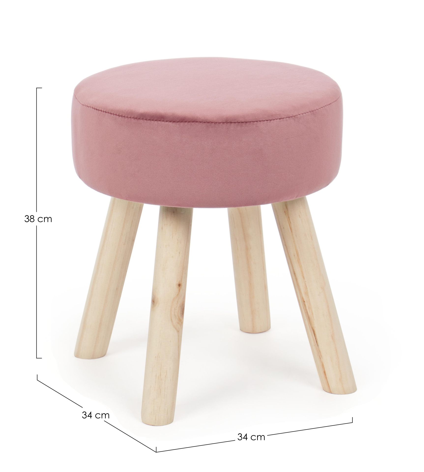 Hocker Adeline in Samt-Optik, Rosa