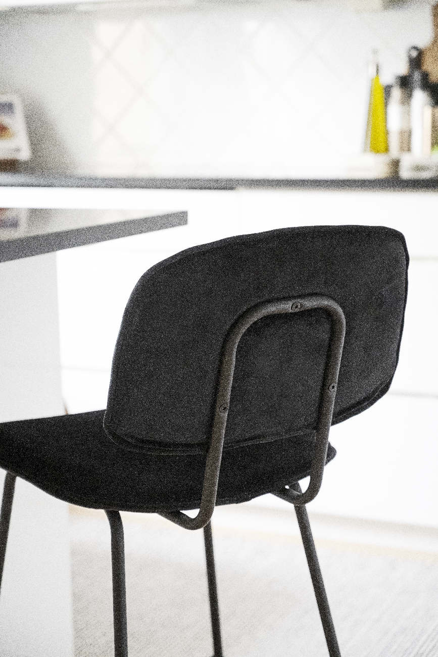 Barhocker Bryan, Samt Schwarz
