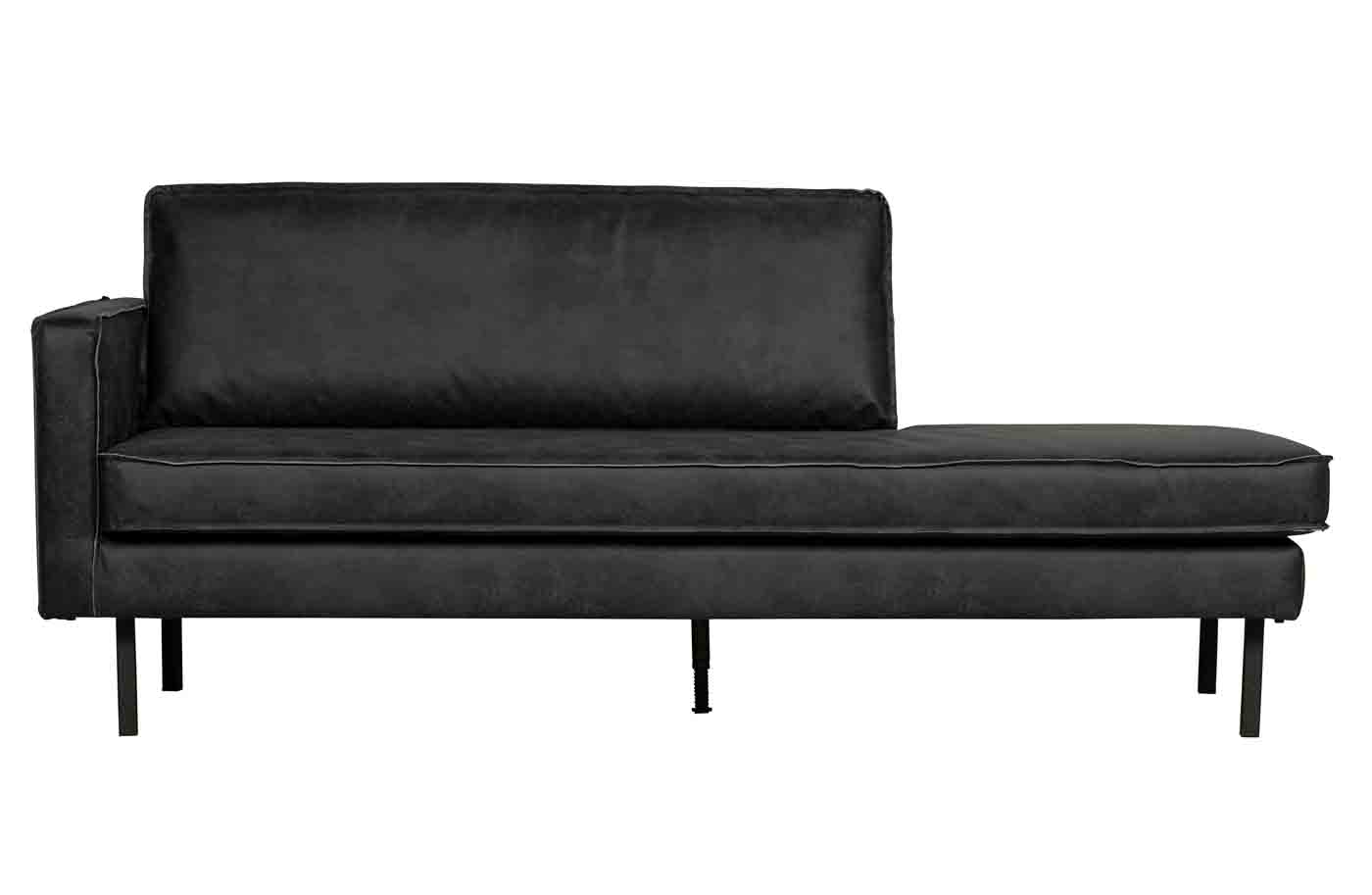 Recamiere Rodeo Daybed Lederoptik, links Schwarz