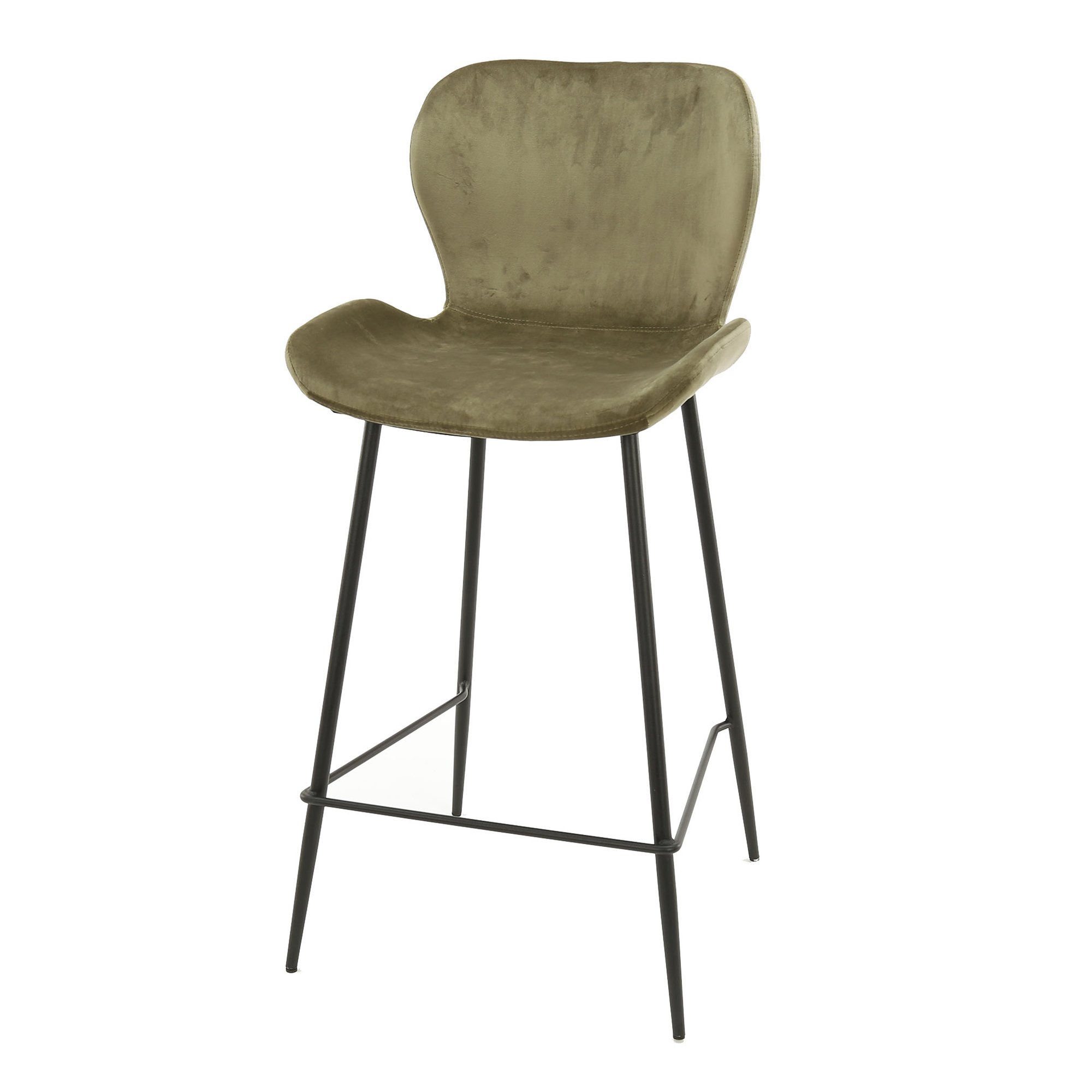 4er-Set Barhocker Pipvel mit Lehne - Samt, Champagner