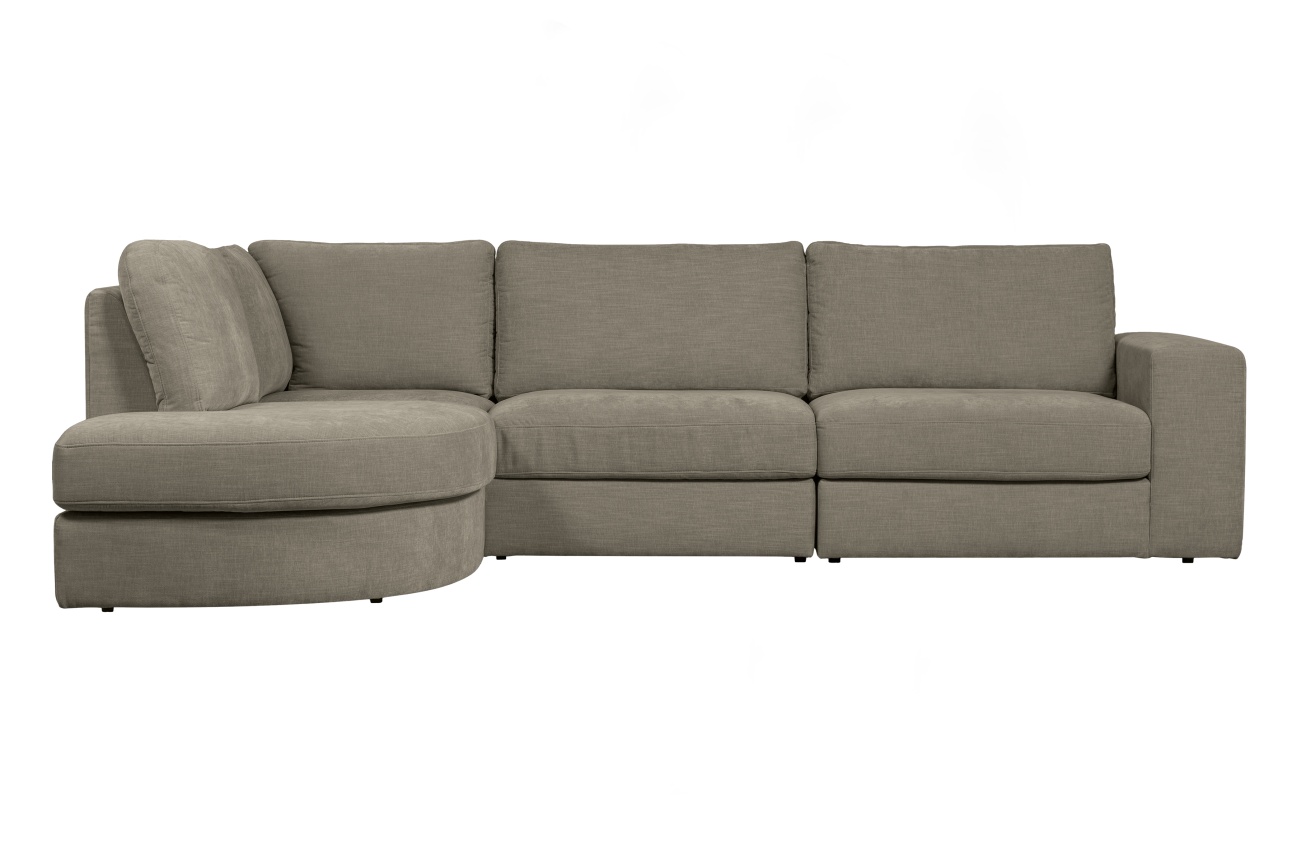 Ecksofa Family aus Webstoff Links, Grau