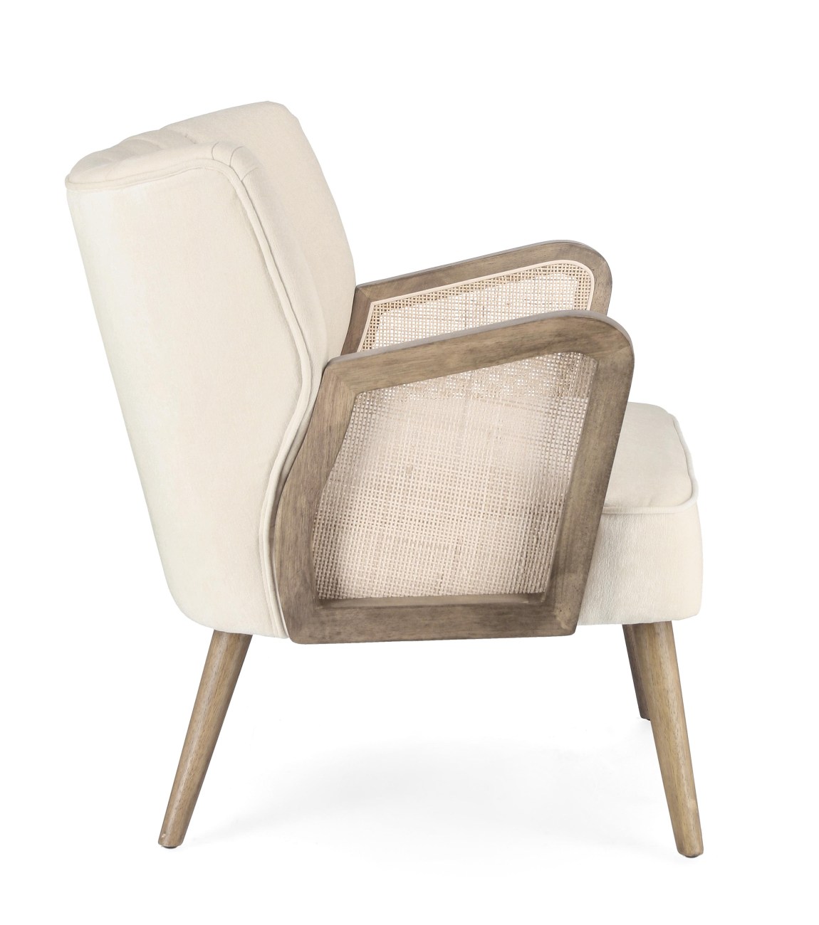 Sessel Virna aus Stoff, Creme