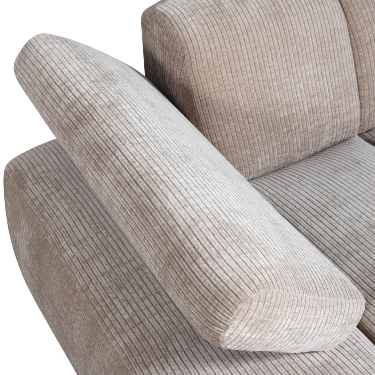 Modulsofa Mojo Flachcord Chaiselongue-Links, Sand