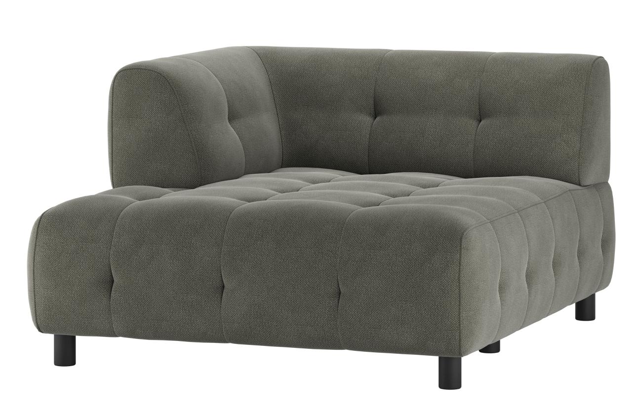 Modulsofa Louis Chaiselongue aus gewebten Stoff Links, Grün