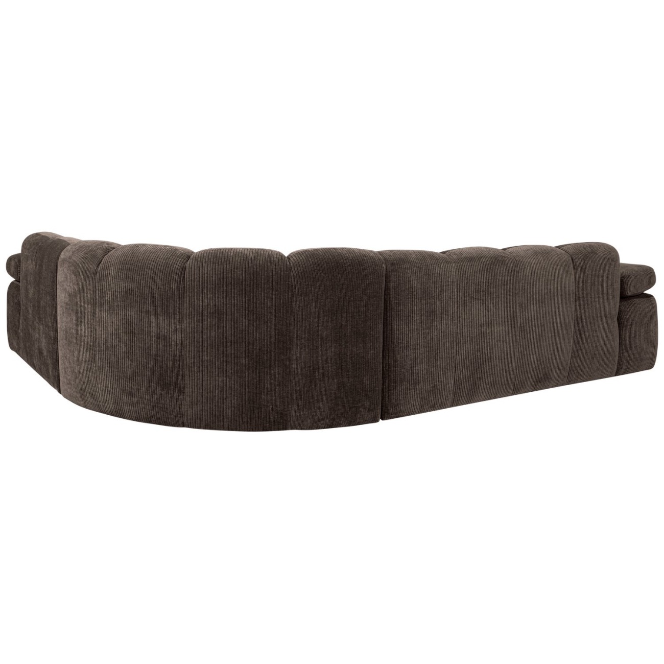 Ecksofa Mojo aus Flachcord Rechts, Braun