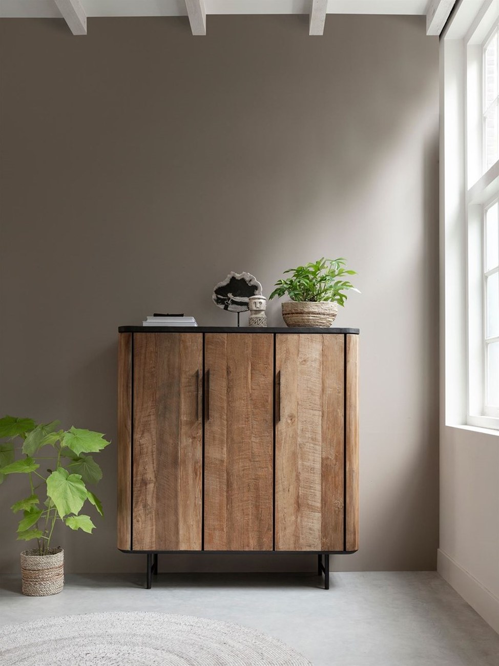 Highboard Soho aus recyceltem Teakholz, 120 cm